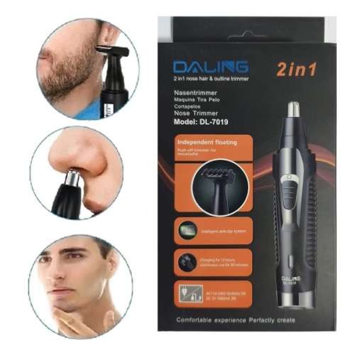 Powerful  2-in-1  Nose hair , Eyebrows and Beard Outline Trimmer