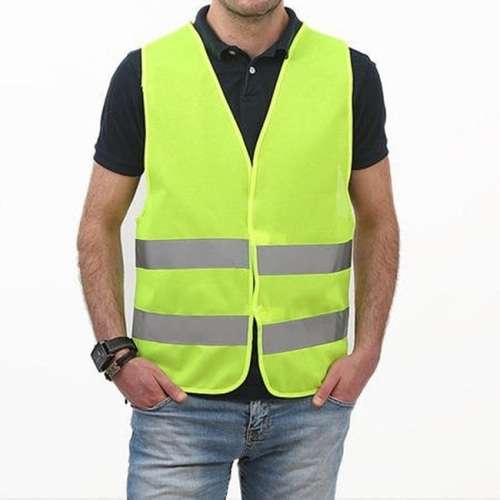 High Quality Neon Green Emergency & On Site Reflective Vests ( Pack of 4 )