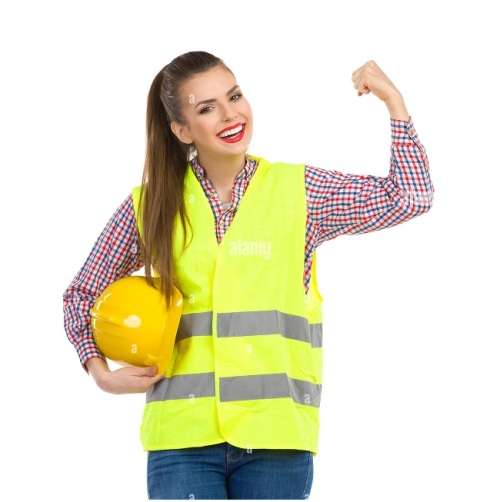 High Quality Neon Green Emergency & On Site Reflective Vests ( Pack of 4 )