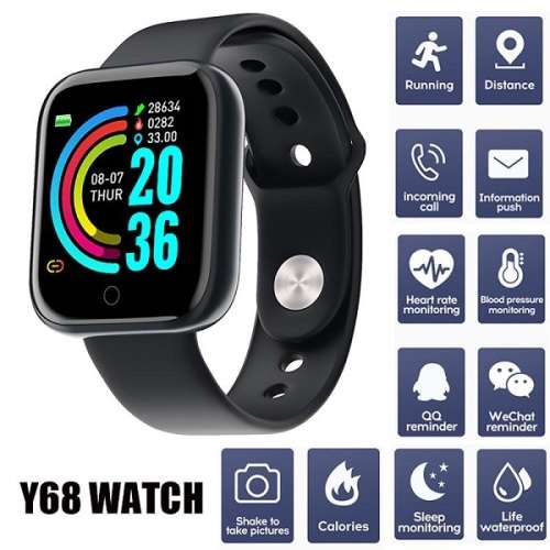 Y68 BLUETOOTH FITNESS , VITALS and HEALTH TRACKER SMART WATCH