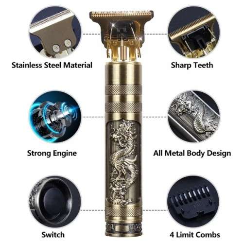 Stunning Retro Professional and Powerful  Rechargeable  T-Blade Hairtrimmer and Styling Tool