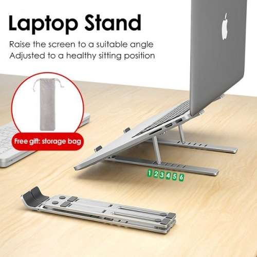 Aluminum Alloy Laptop / Tablet Cooling and Holding Bracket Stand with Free Storage Bag