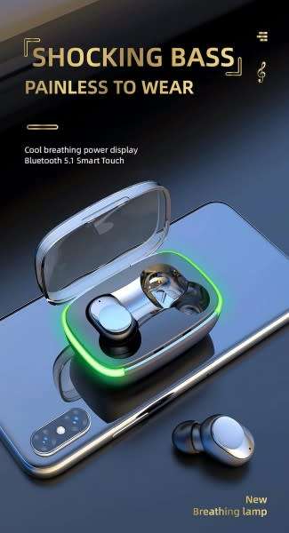 Brilliant  NT Y60 Wireless Fast Charging and Waterproof Bluetooth Earbuds