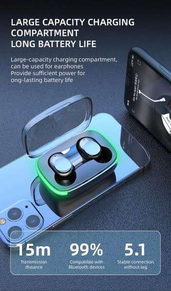 Brilliant  NT Y60 Wireless Fast Charging and Waterproof Bluetooth Earbuds
