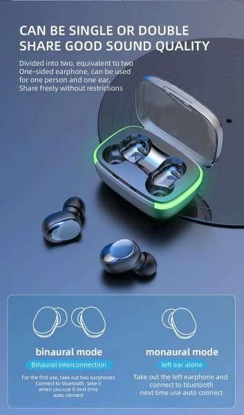 Brilliant  NT Y60 Wireless Fast Charging and Waterproof Bluetooth Earbuds