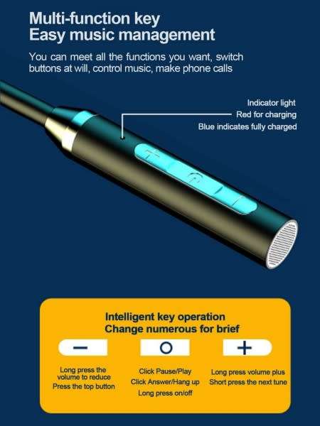 Brilliant Wireless Bluetooth Flexible and Magnetic  Sport or Leisure  Neckband Earphones