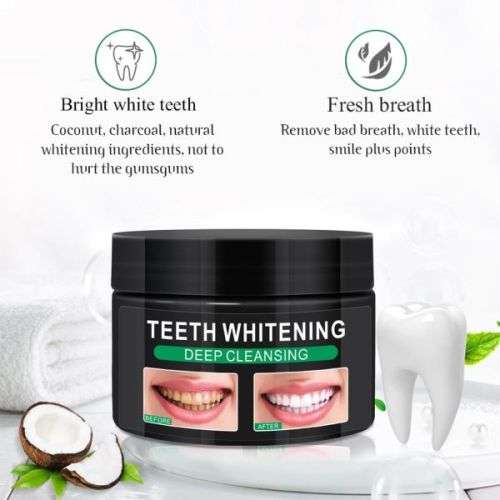 Deep Cleansing Activated Charcoal  and Coconut Teeth Whitening Powder and Deep stain Remover