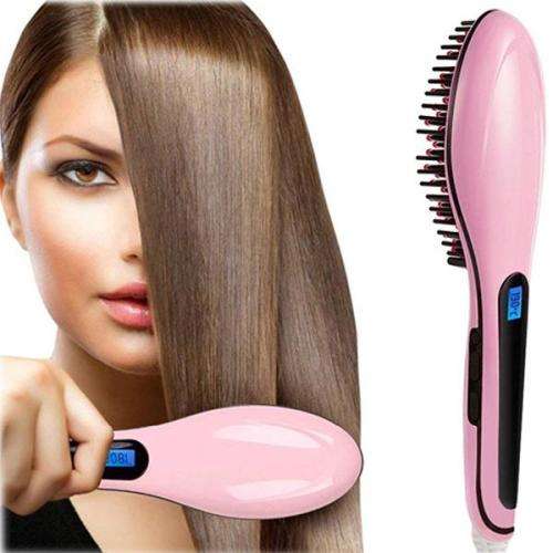 Digital Fast Hair Straightener Brush with Temperature Control
