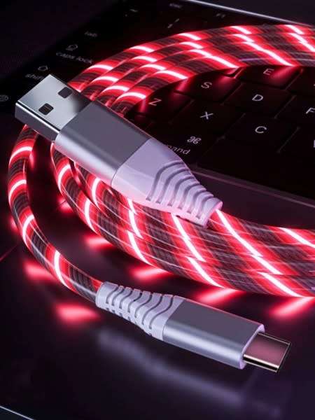 Amazing 1M Luminous ( High Charge Glow in the Dark ) Type-C Data and Streaming Fast Charger Cable