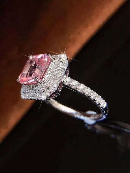 Ladies Stunning Pink Sapphire Silver Filled Ring