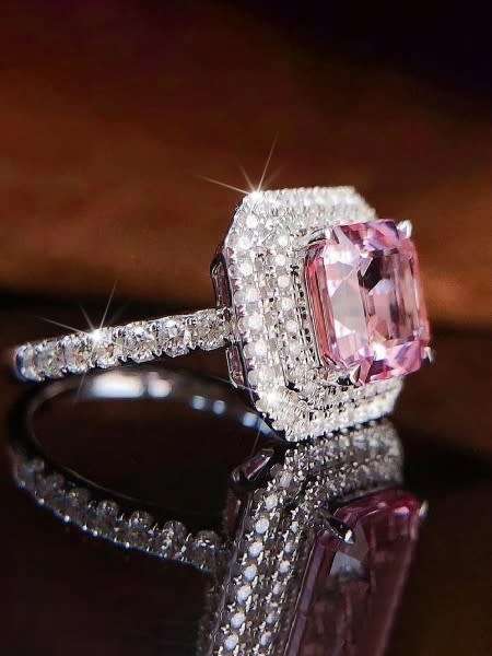 Ladies Stunning Pink Sapphire Silver Filled Ring