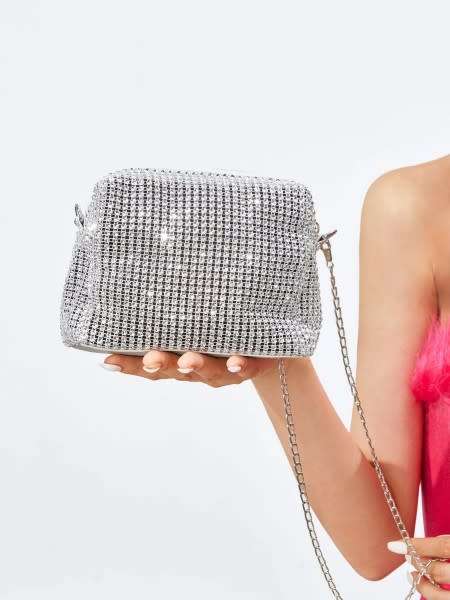 LADIES RHINESTONE ENCRUSTED CRYSTAL COUTURE BAG