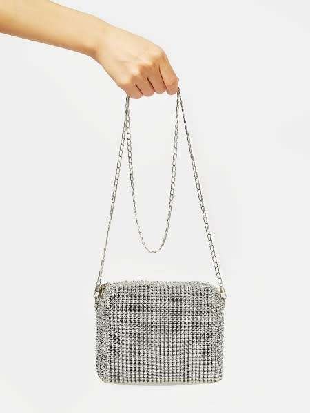 LADIES RHINESTONE ENCRUSTED CRYSTAL COUTURE BAG