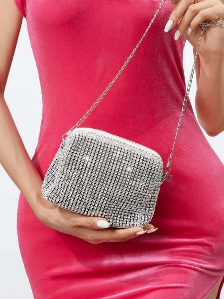 LADIES RHINESTONE ENCRUSTED CRYSTAL COUTURE BAG