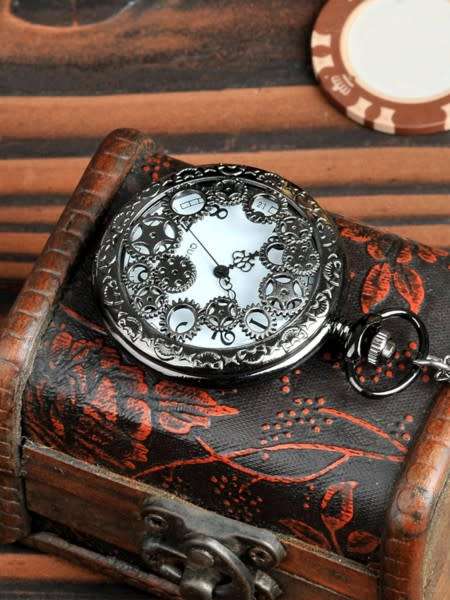Stunning Vintage Steampunk Designer Case Mechanical Pocket Watch