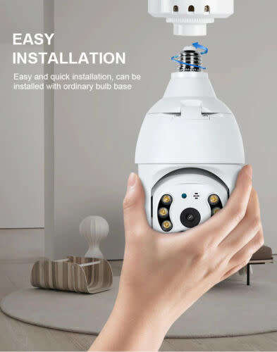 WIFI 360 Degree Panoramic Light Bulb Surveillance & Motion Detector Camera