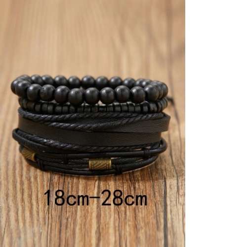 Cool 4pc Braided Bohemian Viking Leather Bracelet