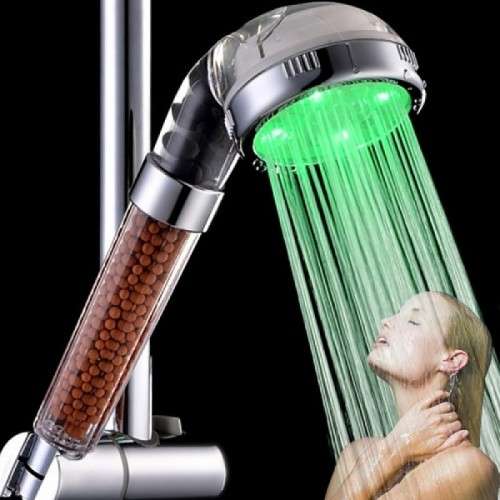 LED Colour Changing Negative Ionic High Pressure Showerhead