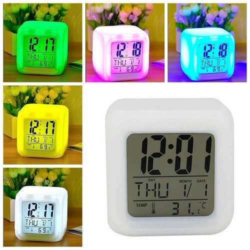Super Cool Colour Changing Mood Digital Bedside / Tabletop / Desk or Home  Alarm Clock