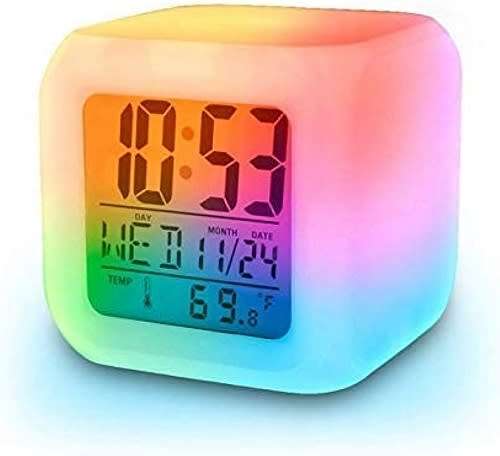Super Cool Colour Changing Mood Digital Bedside / Tabletop / Desk or Home  Alarm Clock