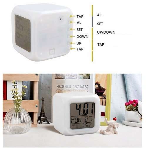 Super Cool Colour Changing Mood Digital Bedside / Tabletop / Desk or Home  Alarm Clock
