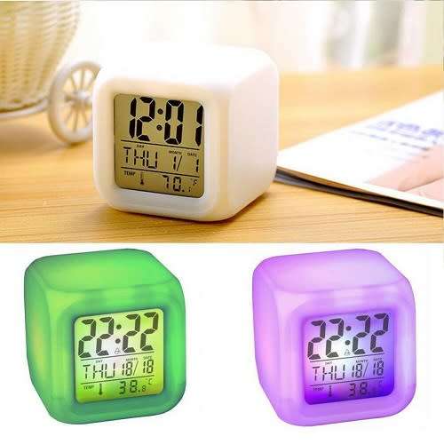 Super Cool Colour Changing Mood Digital Bedside / Tabletop / Desk or Home  Alarm Clock