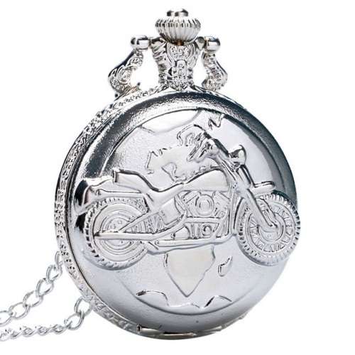 Stunning Classic Old School Motorcycle Vintage Design Quartz Pocket Watch