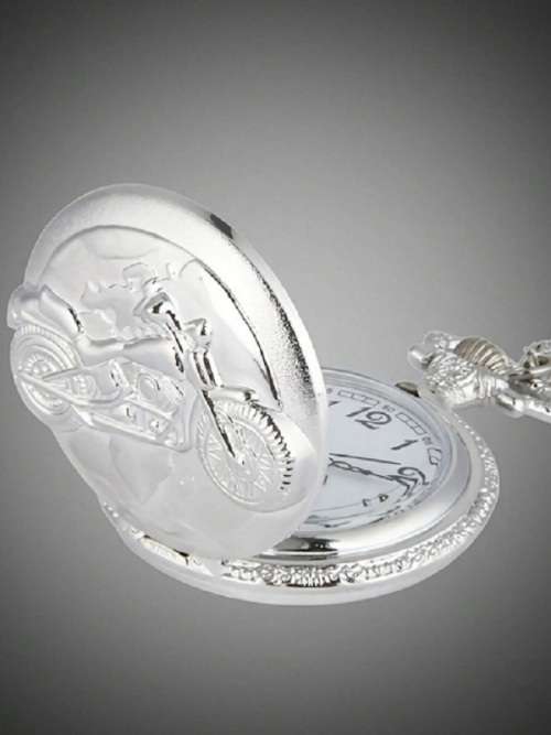 Stunning Classic Old School Motorcycle Vintage Design Quartz Pocket Watch