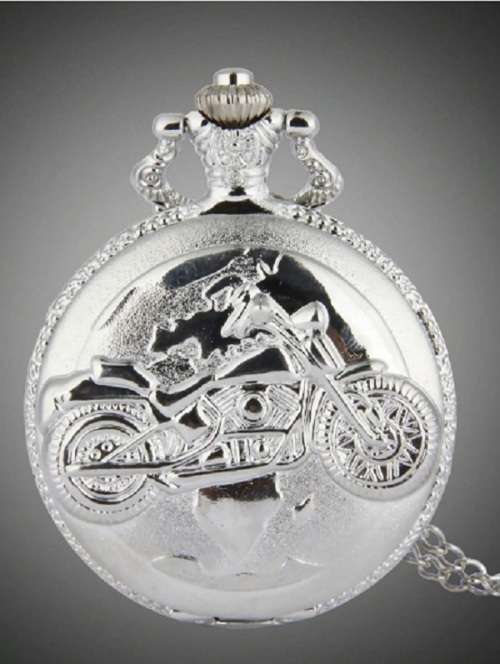 Stunning Classic Old School Motorcycle Vintage Design Quartz Pocket Watch