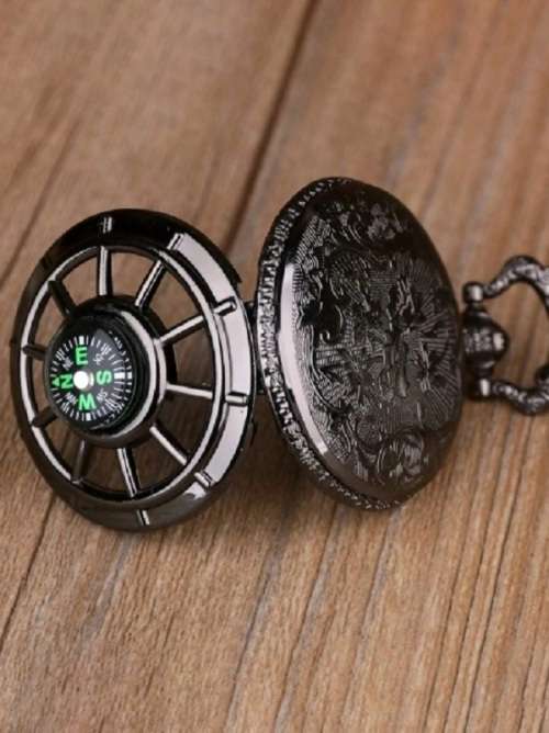 Stunning Steampunk Designer Case Compass Mechanical Pocket Watch