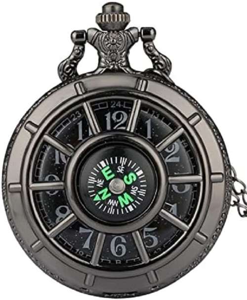 Stunning Steampunk Designer Case Compass Mechanical Pocket Watch