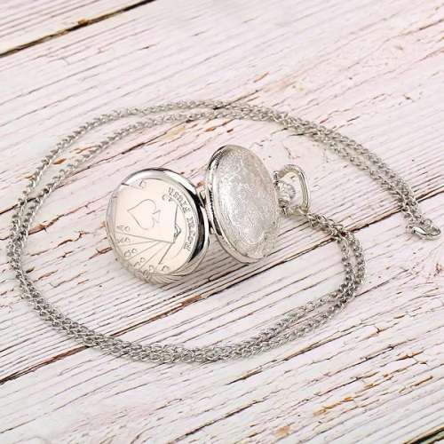 Super Cool Royal Flush Poker Stars Quartz Pocket Watch