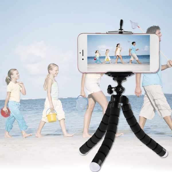 Flexible & Versatile Vlogging , Desktop or Outdoors Octopus Tripod with Cellphone Holder Bracket
