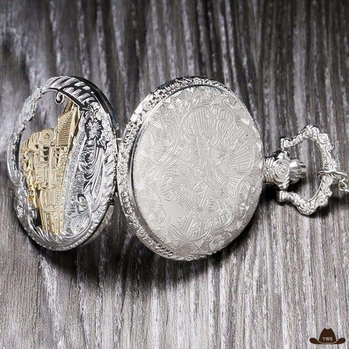 Stunning Orient Express  Vintage Steam Train Antique Design Look Quartz Pocket Watch