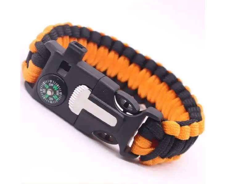 5in1 Outdoors Survival Military Grade Paracord Bracelet ( Flint ,Whistle ,Rope ,Mini Saw ,Compass )