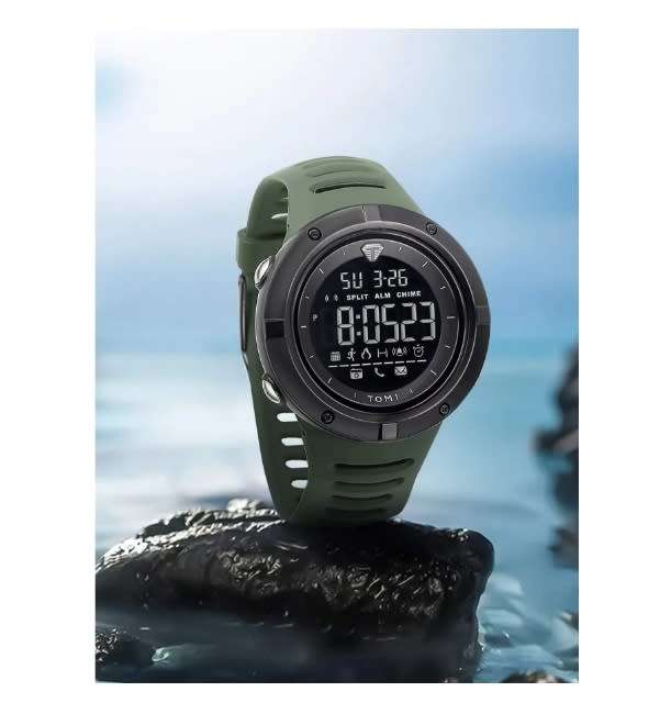 Mens Eyecatching & Rugged TOMI Cool Military Look Ribbed Design Sport Watch