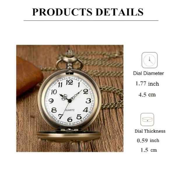 Classic Old School Vintage Rally Motorcycle Quartz Pocket Watch