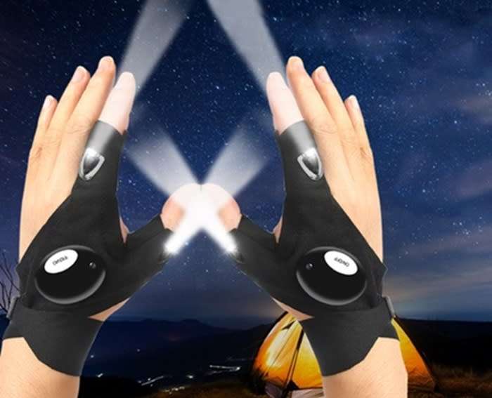 1 Pair Premium Multipurpose LED Night Light Gloves for Fishing , Camping & Night Work
