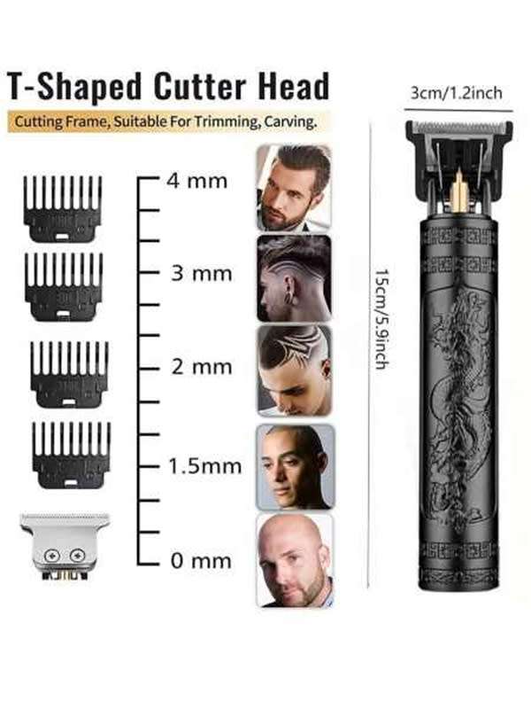 Vintage Old School Black Dragon Rechargable T9 Super Head & Body Hair Clipper & Shaver