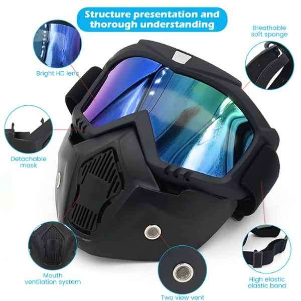 Detachable Motorcross , Paintball , ATV , Softball Tactical Outdoor Sports Mask