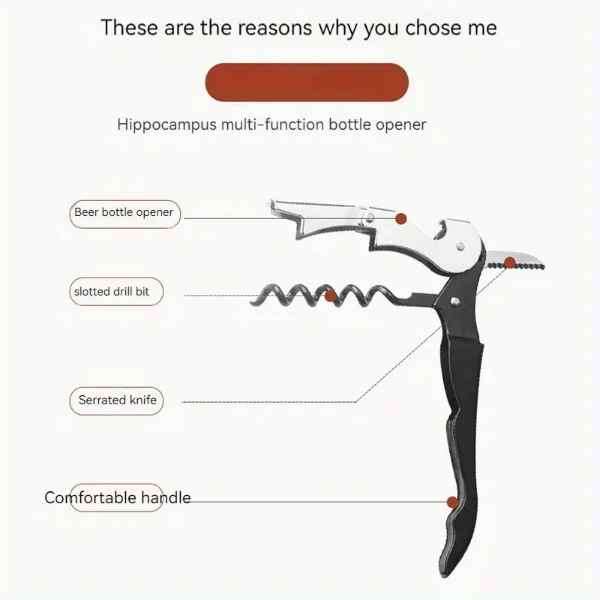 Heavy Duty Double Lever Wine Bottle Waiter`s Corkscrew Opener