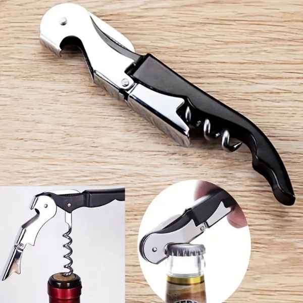Heavy Duty Double Lever Wine Bottle Waiter`s Corkscrew Opener