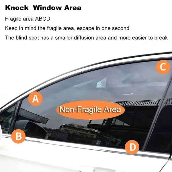 2 in 1 Compact Emergency Vehicle Window Shattering Tool