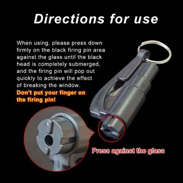 2 in 1 Compact Emergency Vehicle Window Shattering Tool