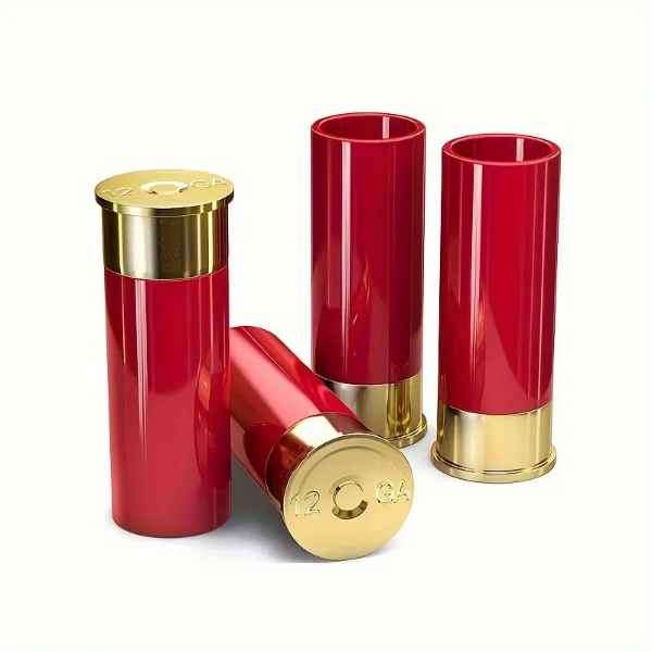 Stunning 12 Gauge Shotgun Shells Shot Glasses  ( Set of 4 )