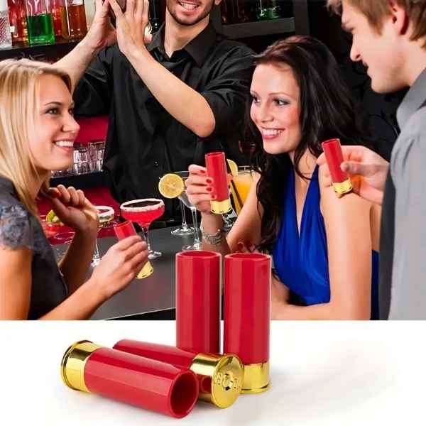 Stunning 12 Gauge Shotgun Shells Shot Glasses  ( Set of 4 )