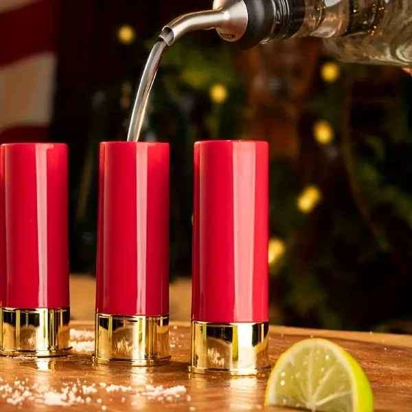 Stunning 12 Gauge Shotgun Shells Shot Glasses  ( Set of 4 )