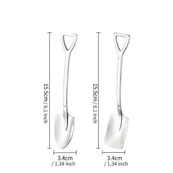 4Pcs Stainless Steel Super Cute & Unique Retro Shovel Spoons