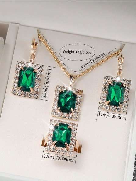 Ladies 5pc  Diamante Watch & Jewellery Set