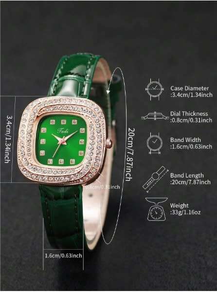 Ladies 5pc  Diamante Watch & Jewellery Set